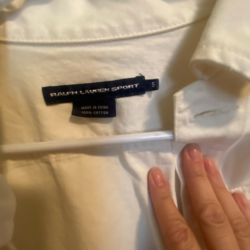 Pre-owned Ralph Lauren Sport White Denim Jacket, Size Small